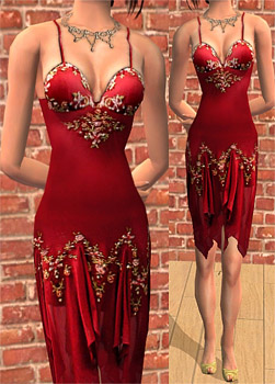 одежда -  The Sims 2. Женская одежда: выходной костюм - Страница 8 3410_floweremroided_reddress