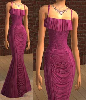  The Sims 2. Женская одежда: выходной костюм - Страница 9 Ruched_drape_top_gown