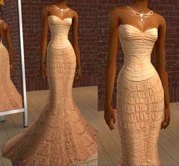  The Sims 2. Женская одежда: выходной костюм - Страница 9 Ruffled_wide_flare_gown