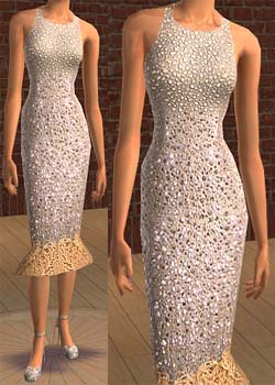  The Sims 2. Женская одежда: выходной костюм - Страница 9 Vintage_silver_pencil_dress