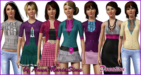 The Sims 3. Одежда женская: повседневная. Donationset1
