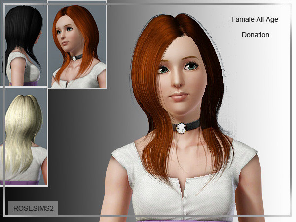 The Sims 3: женские прически.  Rosesims3_hairset001-3